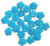 25 15mm Aqua Marble Flower Beads